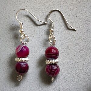 Pink Crazy Lace Agate Earrings